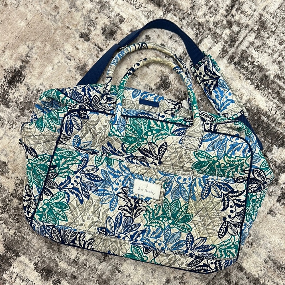 Vera Bradley Blue and Green Travel Bag with Paisley Print
